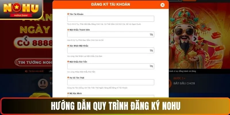 Hướng dẫn quy trình đăng ký NOHU