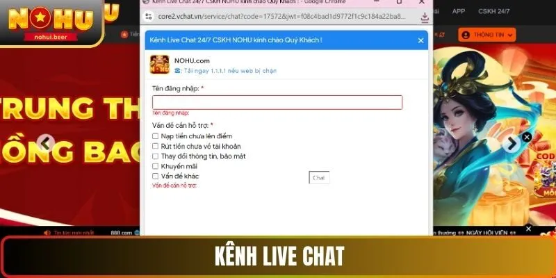Kênh live chat